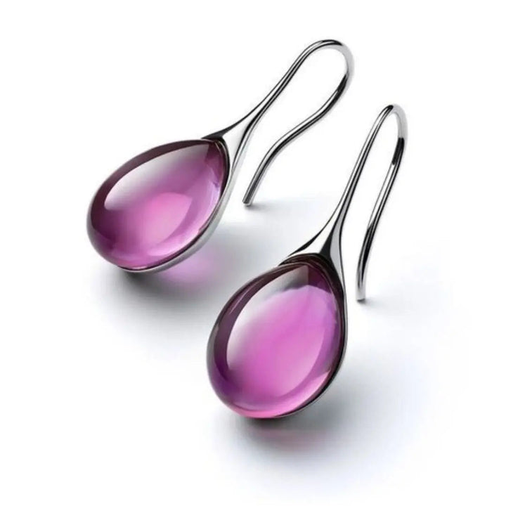 Alpaca Silver Crystal Drop Earrings