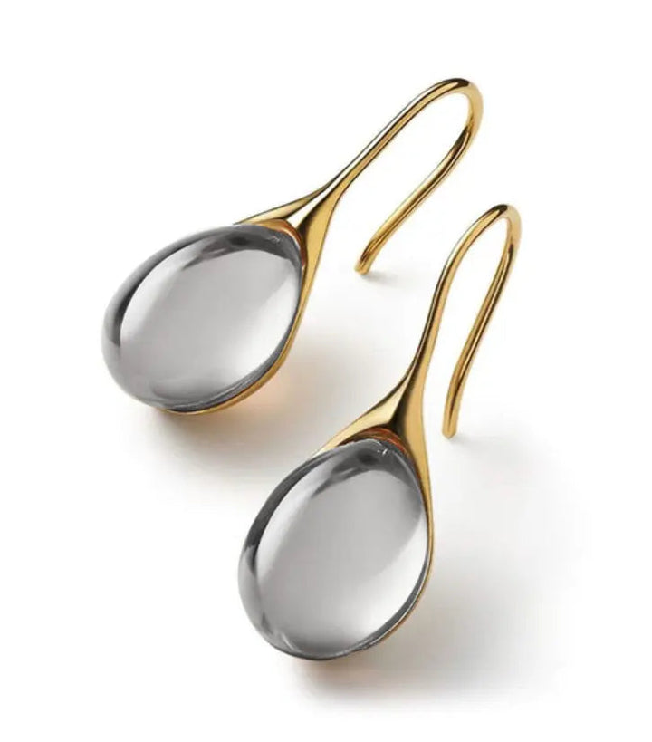 Alpaca Silver Crystal Drop Earrings
